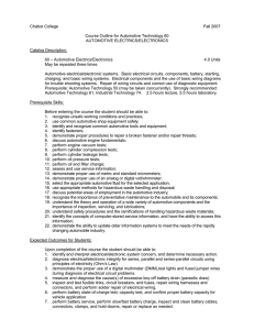 Chabot College Fall 2007  Course Outline for Automotive Technology 60