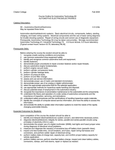 Chabot College Fall 2008  Course Outline for Automotive Technology 60