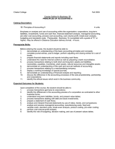 Chabot College Fall 2005 Course Outline for Business 1B
