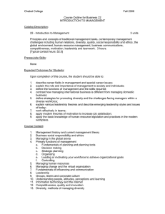 Chabot College  Fall 2006 Course Outline for Business 22