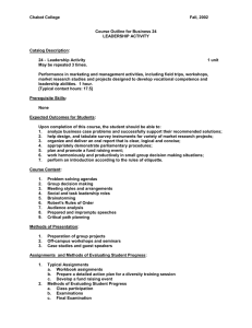 Chabot College  Fall, 2002 Course Outline for Business 24