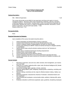 Chabot College Fall 2006  – Skills for Supervisors