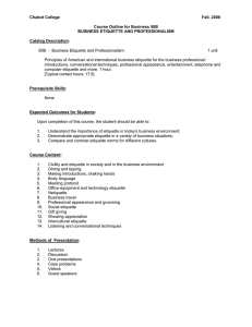Chabot College  Fall, 2006 Course Outline for Business 50B