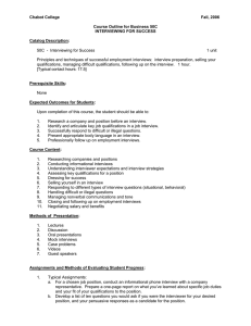Chabot College  Fall, 2006 Course Outline for Business 50C