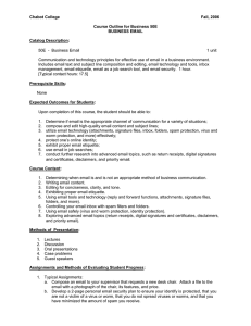 Chabot College  Fall, 2006 Course Outline for Business 50E