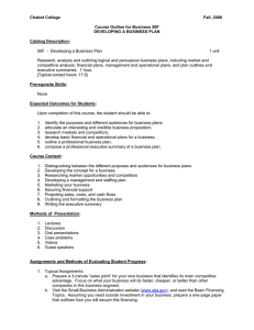Chabot College  Fall, 2006 Course Outline for Business 50F
