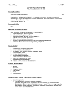 Chabot College Fall 2007  Course Outline for Business 50H