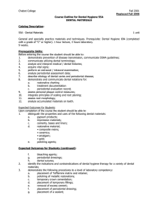 Chabot College Fall 2001  55A - Dental Materials