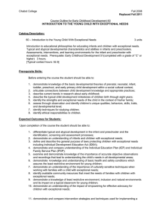 Chabot College Fall 2008  Course Outline for Early Childhood Development 60