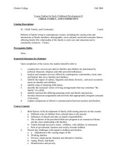 Chabot College Fall 2004  Course Outline for Early Childhood Development 62