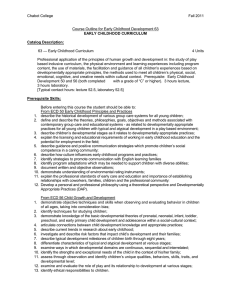 Chabot College Fall 2011  Course Outline for Early Childhood Development 63