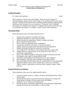 Chabot College Fall 2001 Course Outline for Early Childhood Development 90