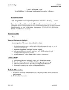 Chabot College Fall 2003  Course Outline for ECD 500