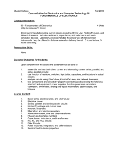 Chabot College  Fall 2003 Course Outline for Electronics and Computer Technology 60