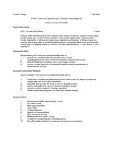 Chabot College Fall 2004  Course Outline for Electronics and Computer Technology 62B