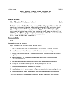 Chabot College Fall 2012  Course Outline for Electronic Systems Technology 63A