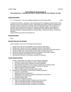 Chabot College Fall 2010  Course Outline for Fire Technology 73