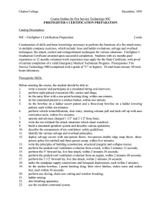 Chabot College December, 1995  Course Outline for Fire Service Technology 90C