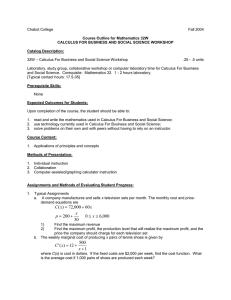 Chabot College  Fall 2004 Course Outline for Mathematics 32W