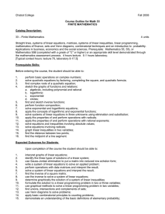 Chabot College Fall 2008  – Finite Mathematics