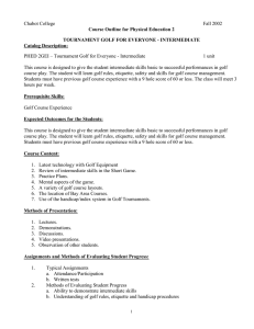 Chabot College Fall 2002 Course Outline for Physical Education 2