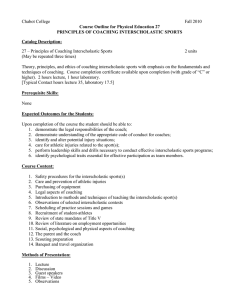Chabot College Fall 2010 Course Outline for Physical Education 27