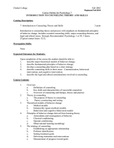 Chabot College Fall 2002  Course Outline for Psychology 7