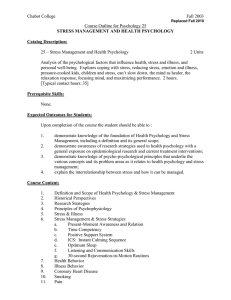 Chabot College Fall 2003  Course Outline for Psychology 25