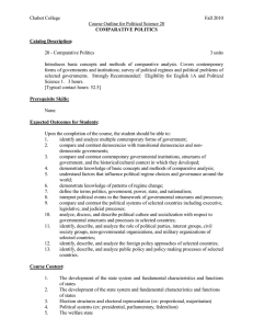 Chabot College Fall 2010  Course Outline for Political Science 20