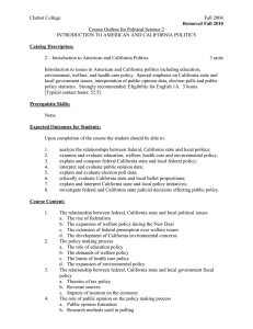Chabot College Fall 2004  Course Outline for Political Science 2