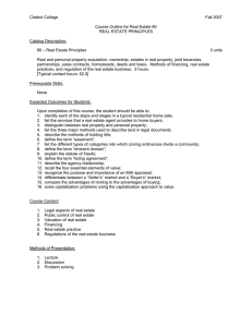 Chabot College  Fall 2007 Course Outline for Real Estate 80