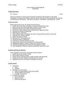 Chabot College  Fall 2007 Course Outline for Real Estate 86