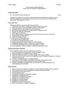 Chabot College  Fall 2007 Course Outline for Real Estate 88
