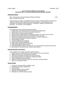 Chabot College  September, 1999 Course Outline for Welding Technology 64B