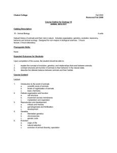 Chabot College Removed Fall 2006 Course Outline for Zoology 10