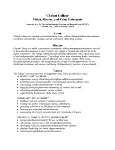 Chabot College Vision, Mission, and Value Statements