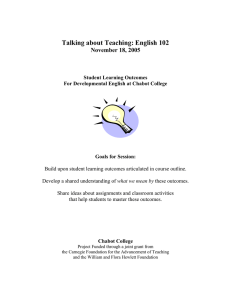 Talking about Teaching: English 102 November 18, 2005