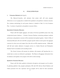 The  Director/Counselor,  with  assistance  from ... effectiveness on an on-going basis to include both quantitative and... G.