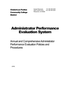 Administrator Performance Evaluation System Annual and Comprehensive Administrator Performance Evaluation Policies and