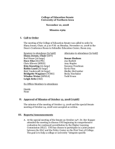 College of Education Senate University of Northern Iowa November 10, 2008