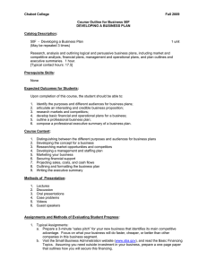 Chabot College Fall 2009  Course Outline for Business 50F