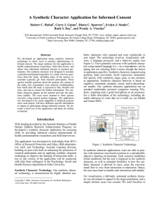 A Synthetic Character Application for Informed Consent