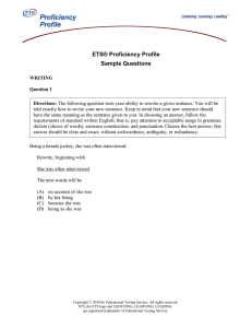 ETS® Proficiency Profile Sample Questions