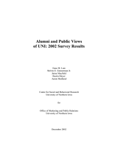 Alumni and Public Views of UNI: 2002 Survey Results