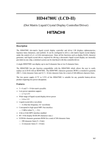 HD44780U (LCD-II) (Dot Matrix Liquid Crystal Display Controller/Driver) Description