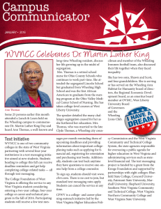 Campus Communicator WVNCC Celebrates Dr. Martin Luther King