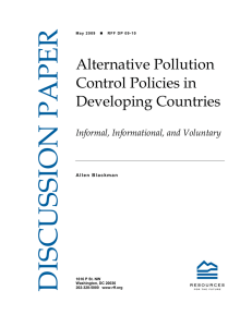 DISCUSSION PAPER Alternative Pollution Control Policies in