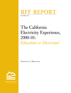 rff report The California Electricity Experience, 2000-01:
