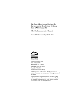 The Cost of Developing Site-Specific Environmental Regulations: Evidence from EPA’s Project XL