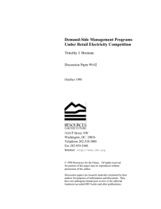 Demand-Side Management Programs Under Retail Electricity Competition Timothy J. Brennan Discussion Paper 99-02